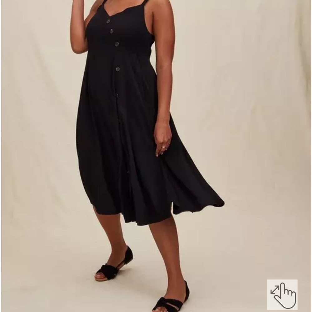 Torrid Black Sleeveless Spaghetti Strap Midi Sundress